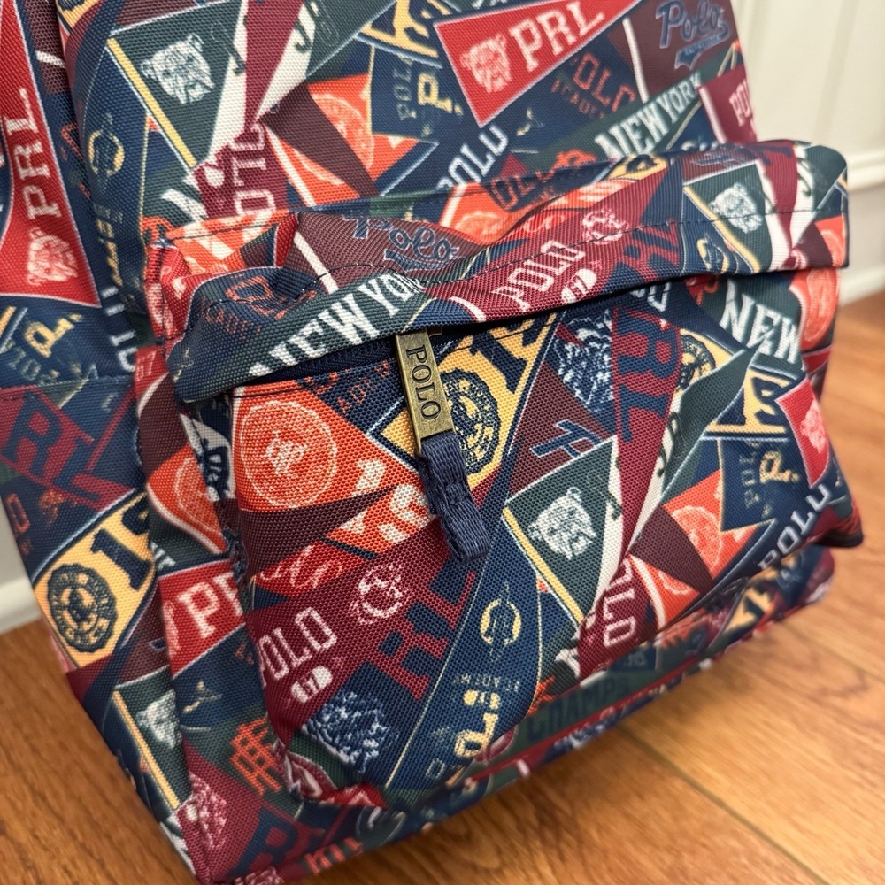 Polo Ralph Lauren‎ Pennant AOP Junior Backpack Multicolor NWOT! 17"x12"x4.5" - Picture 4 of 10